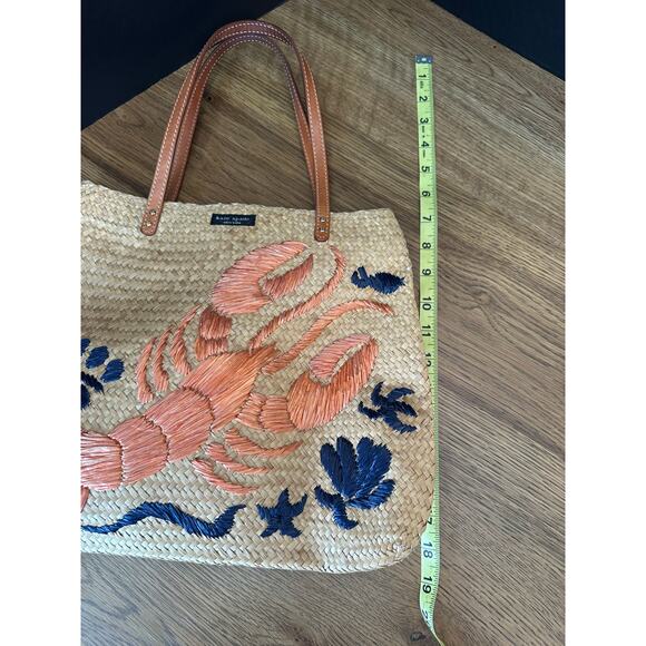 Kate Spade Novelty Reyna Cape Cod Straw Lobster Woven Tote - Picture 8 of 9